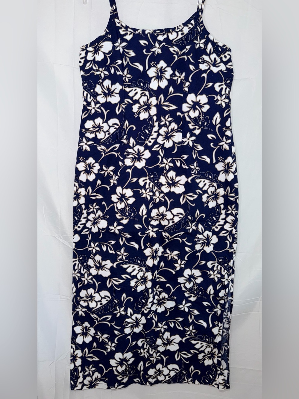 Hilo Hattie Navy Floral Spaghetti Strap Maxi Dress